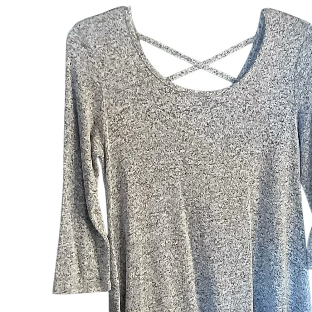 Pinc Swing Dress / Tunic Crisscross Cut Out Back Heathered Gray Women's Size Med